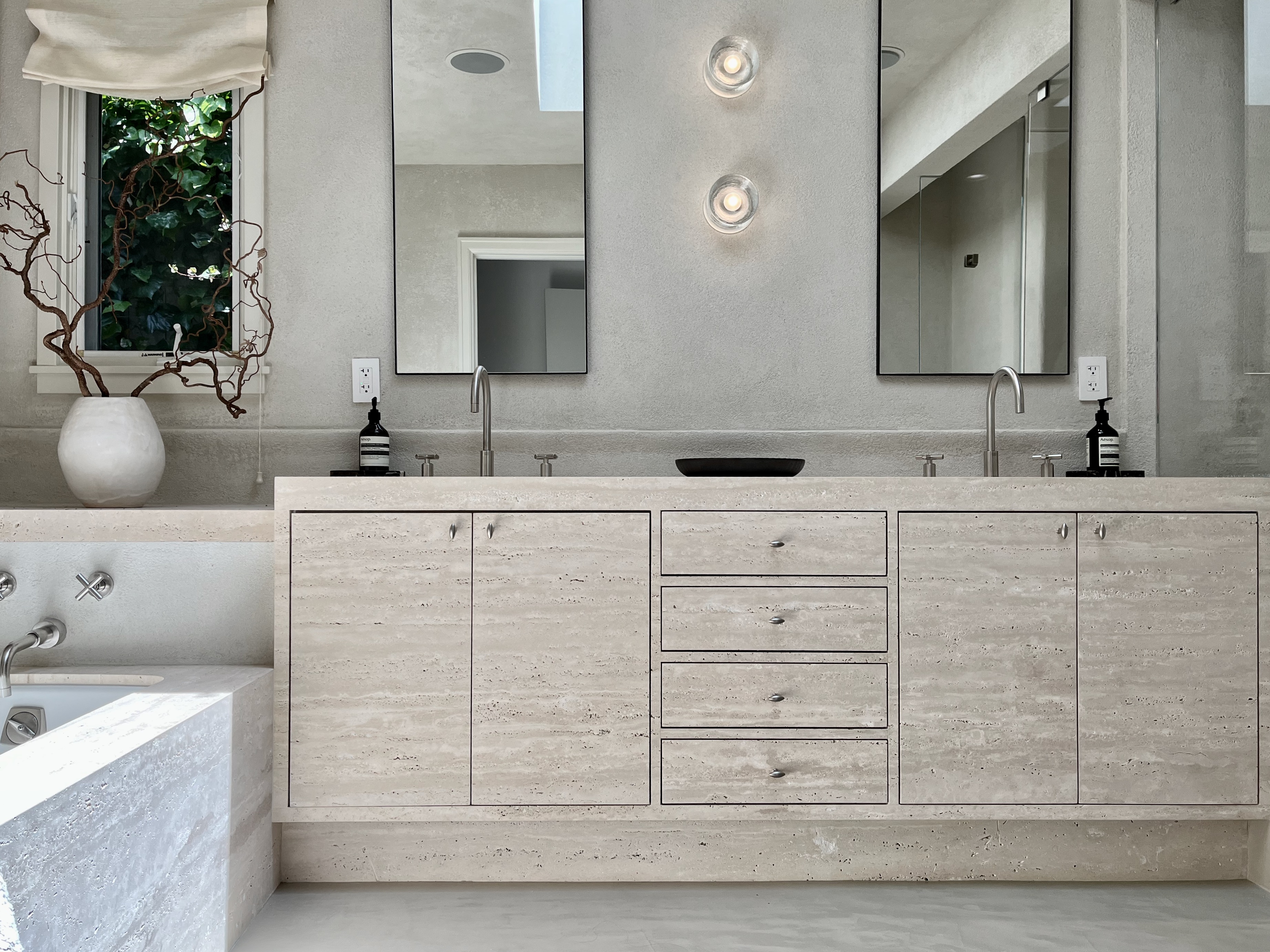 stone faced cabinet